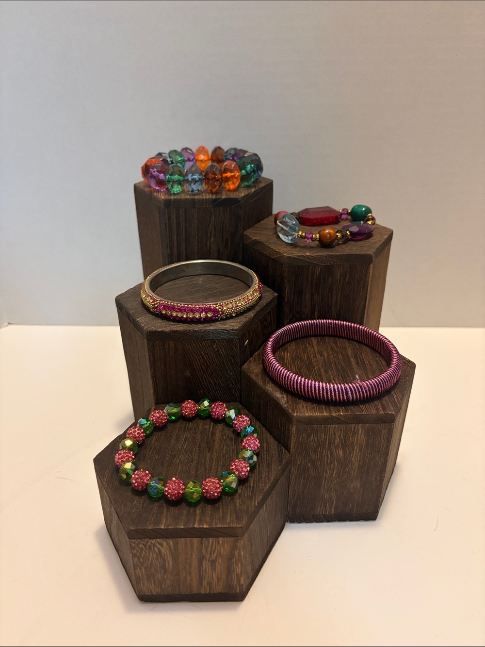 Set of Colorful Women's Bracelets - Pink, Green, Purple, Orange